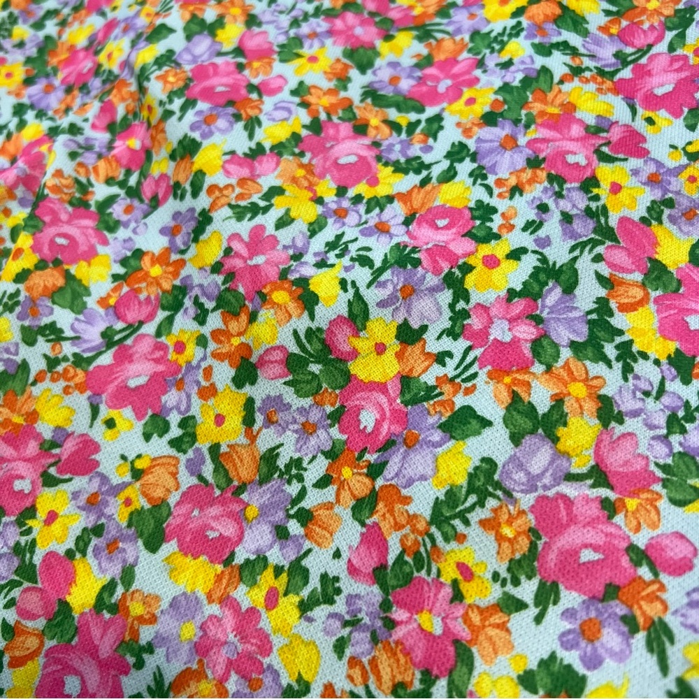 Vintage 70’s Flower Power Bright Floral Pants Trousers Straight Flare Leg Medium - Picture 10 of 16